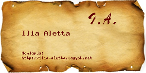 Ilia Aletta névjegykártya